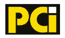 Un logo pci jaune et noir sur fond blanc.