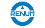 Un logo bleu et blanc pour une entreprise appelée renum.