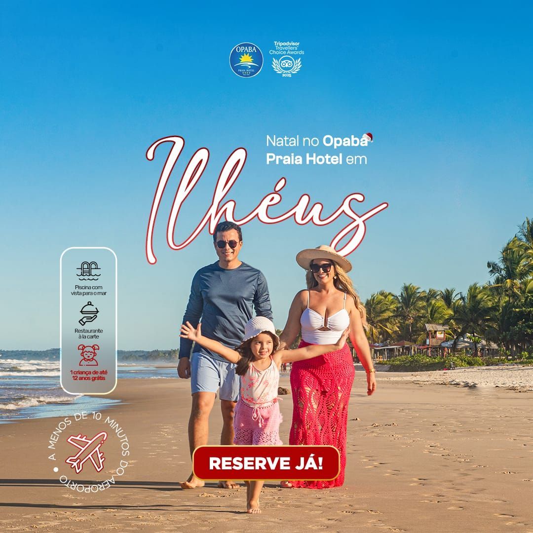 Anúncio de ferias de julho mostra gente brincando na piscina