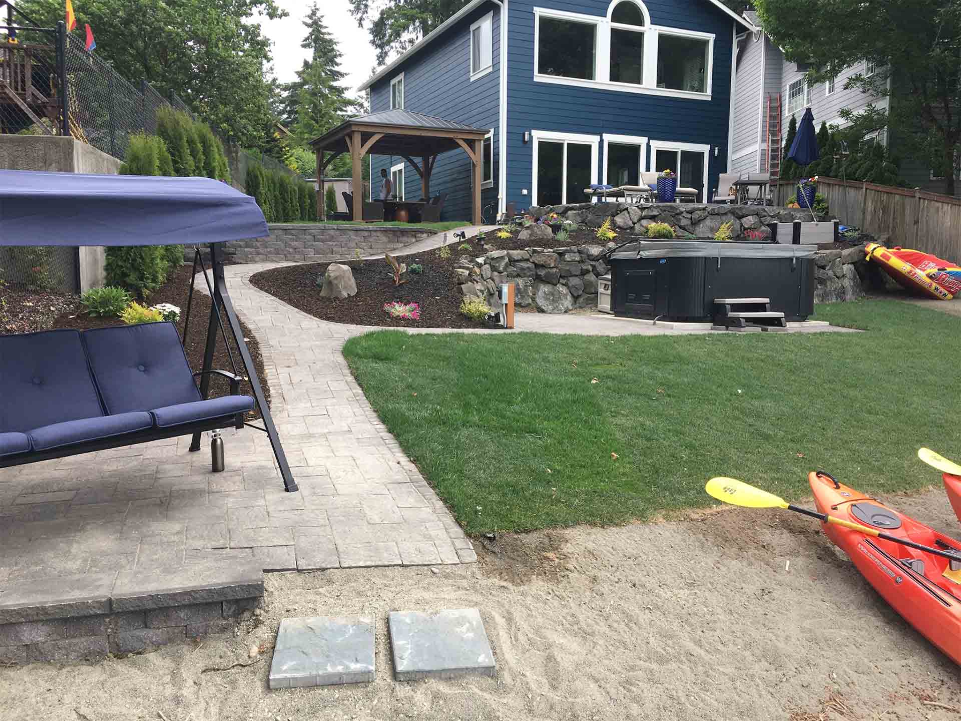 After tile walkway installation - Lacey, WA - All You Need Landscaping