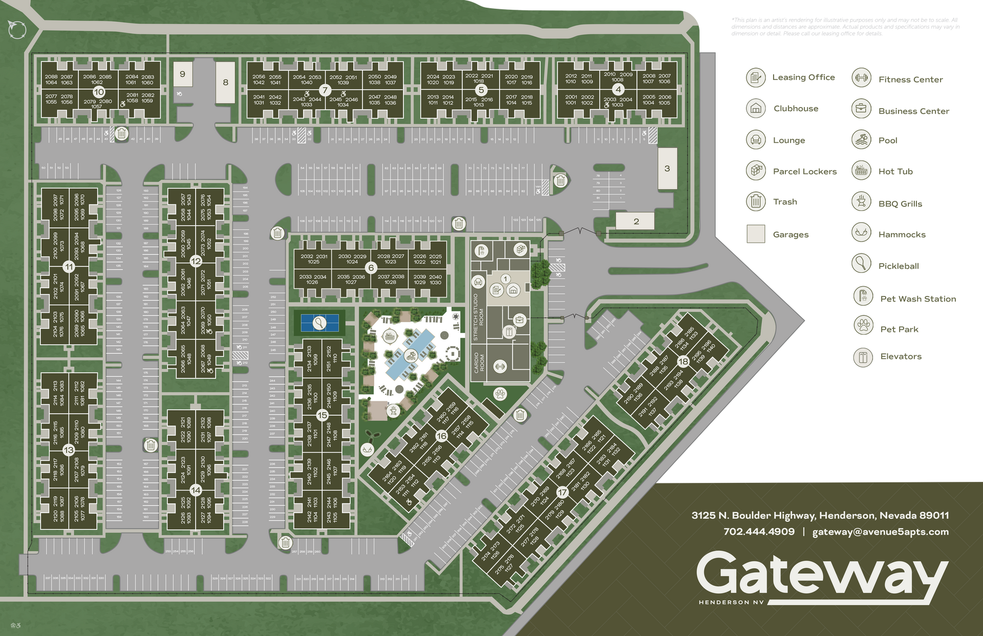 A map of a gated community called gateway