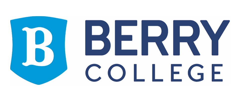 The logo for berry college has a blue shield on it.