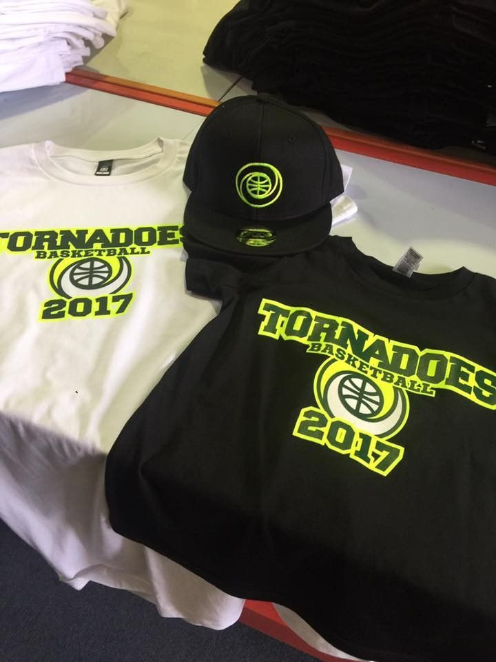 Two Shirts and a Hat With Tornadoes 2017 on Them — Fab Art in Forster, NSW