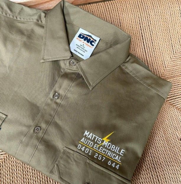 Khaki work shirt with 