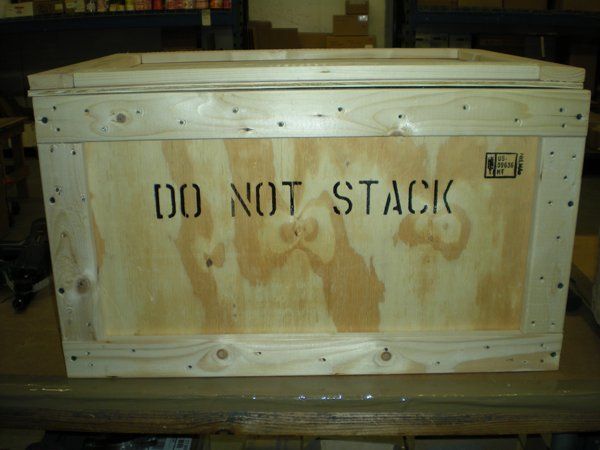 Do Not Stack Sign On Crate — South Norwalk, CT — Commerce Packaging Corporation
