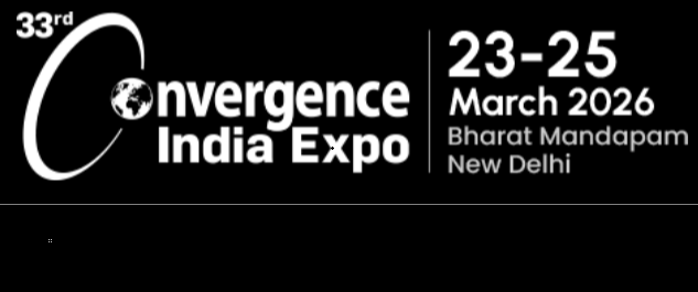 33rd Convergence India Expo, 23-25 March 2026, Bharat Mandapam, New Delhi. Logo in white on black background.
