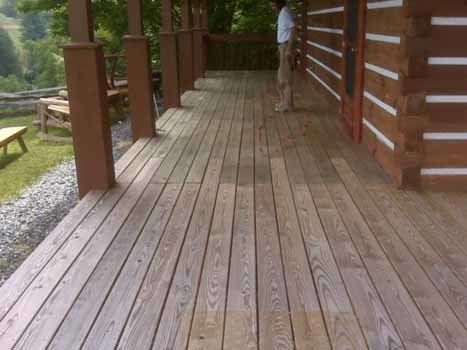 Men In Cabin Deck – Boone, NC – A Brush Above Painting