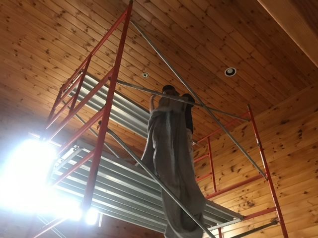 Scaffolding insid the house – Boone, NC – A Brush Above Painting