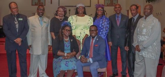 A group of people in the church.