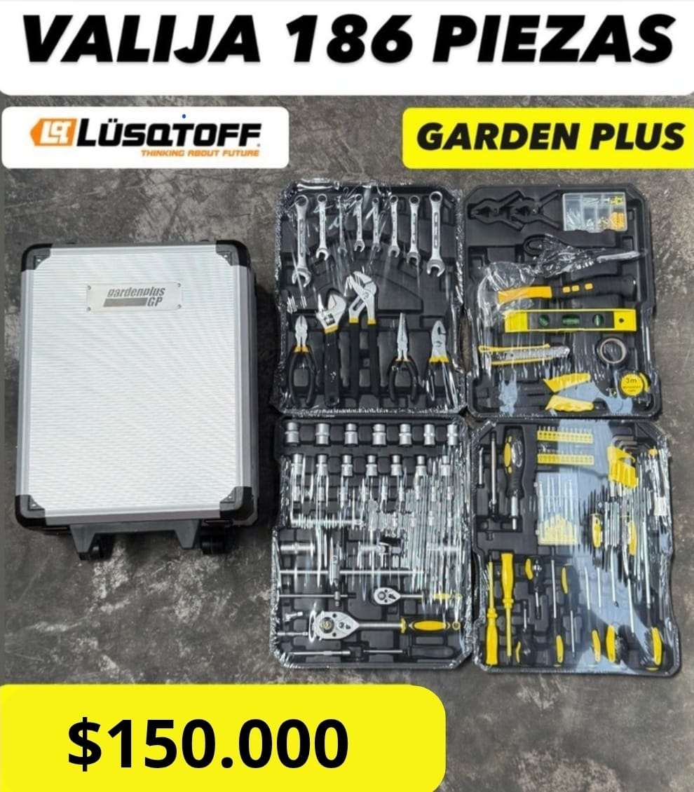 VALIJA 186 PIEZAS GARDENPLUS