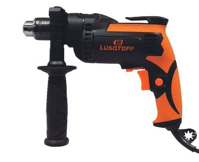 Taladro eléctrico Lusqtoff naranja y negro.