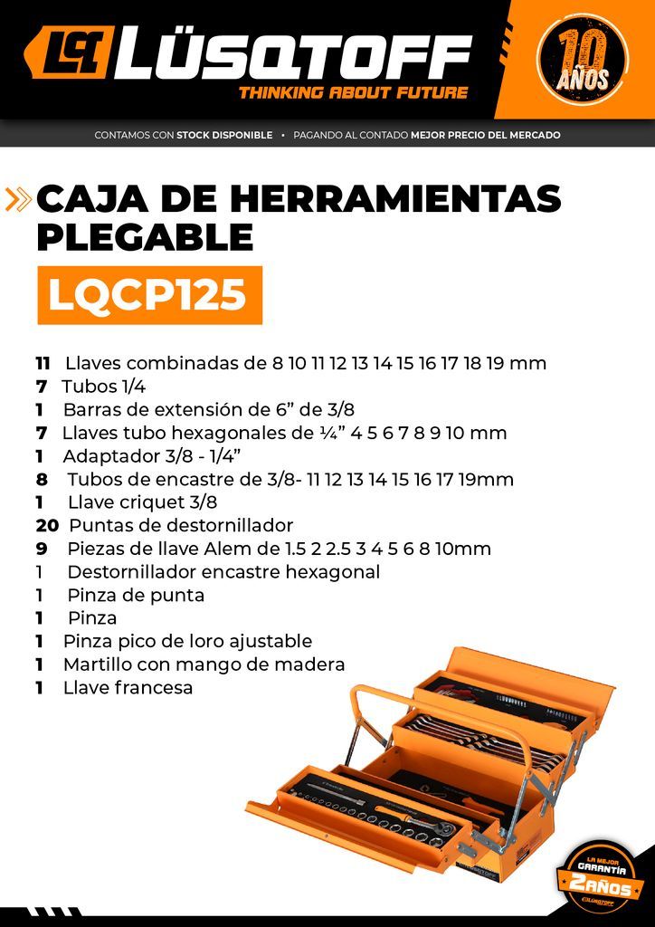CAJA DE HERRAMIENTAS PLEGABLE • 64 PIEZAS