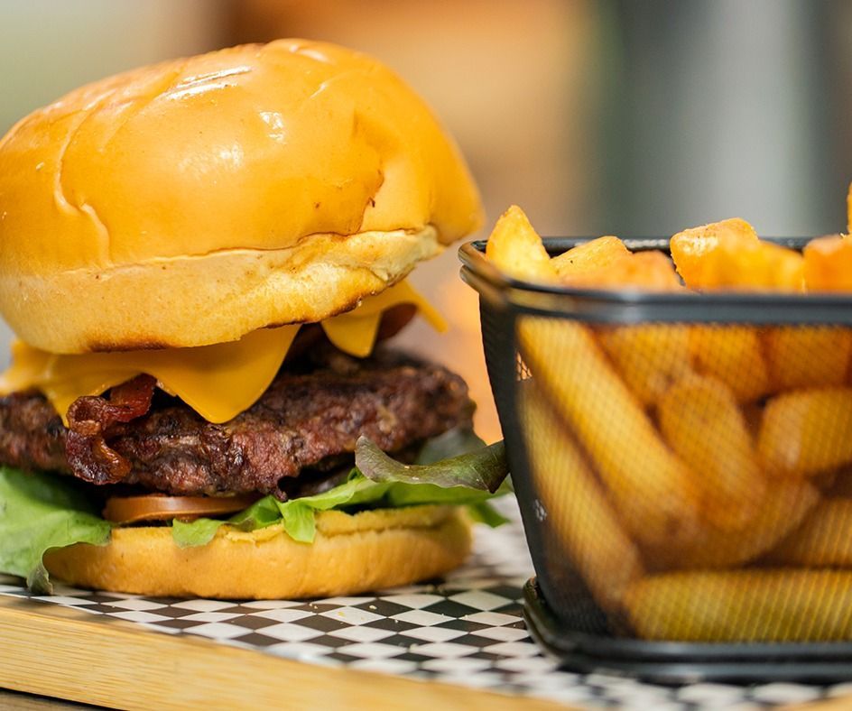 burger at Double Down Sports Bar & Grill aruba