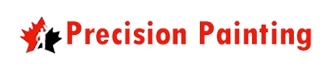 A red and black logo for precision painting