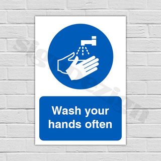 COVID-19 coronavirus signage protection ppe warnings wash hands