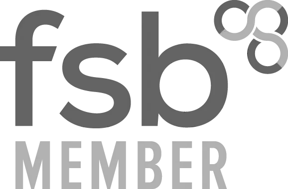 A black and white logo for fsb member