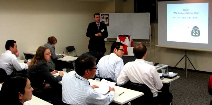 Ron Haigh of Toyota Motor Corporation speaking in Nagoya, Japan.