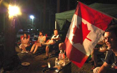 Campfire at Camp Canada in Japan