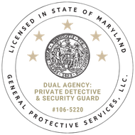 a seal that says licensed in state of maryland general protective services