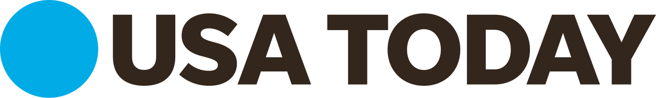 A logo for usa today with a blue circle in the middle