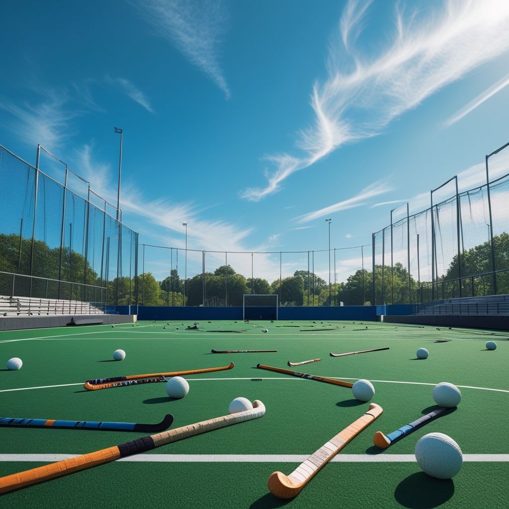 Dame rennend achter een hockey bal