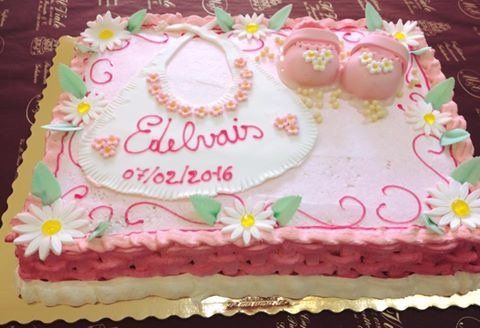 pink baby cake