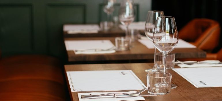 Tables at a restaurant