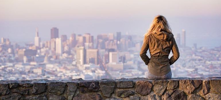 A woman looking at San Francisco, one of the hippest places in California for European digital nomads