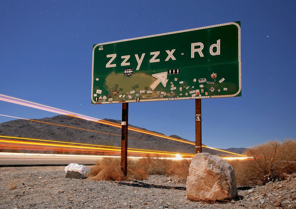Green road sign for 
