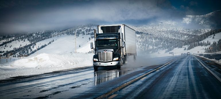 Moving truck in winter conditions