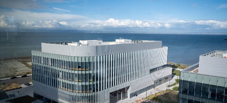 Office building on the sea coast