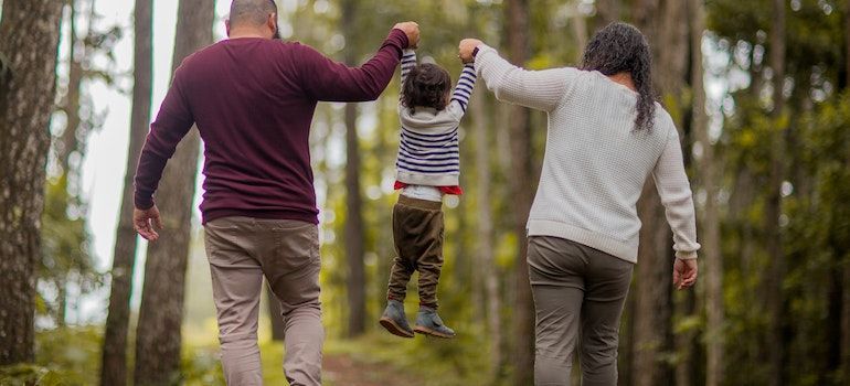 Family spending time in a park