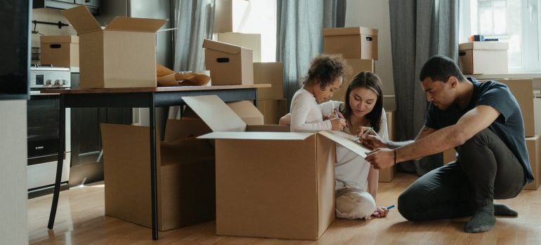 Family packing together