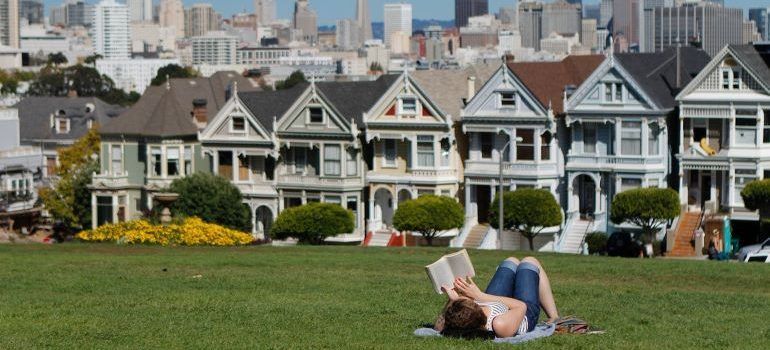 reading a book is a way to relax after moving to San Francisco