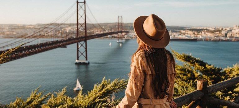 A woman on a hill near San Francisco