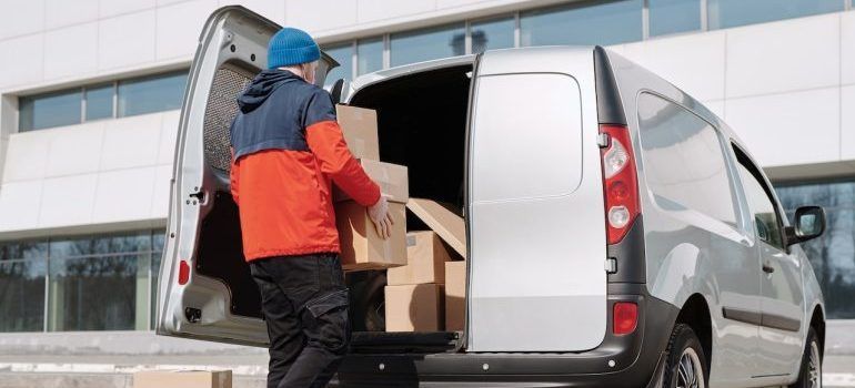 a man loading the van