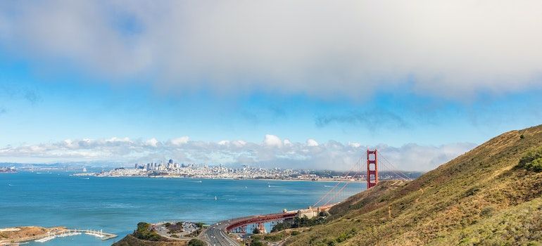 Golden Gate Bridge Under White Clouds in one of the most charming San Francisco neighborhoods.