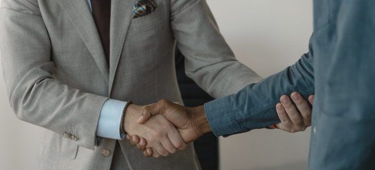 Two men shaking hands