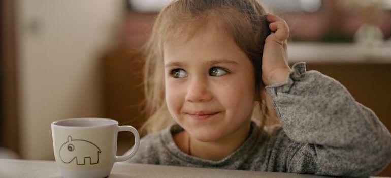 A little girl making a decision