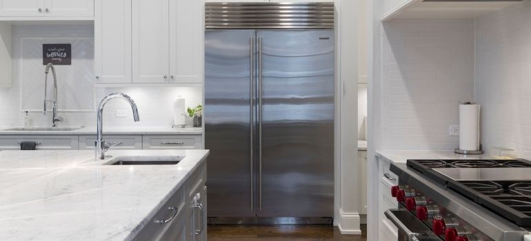 white kitchen with appliances