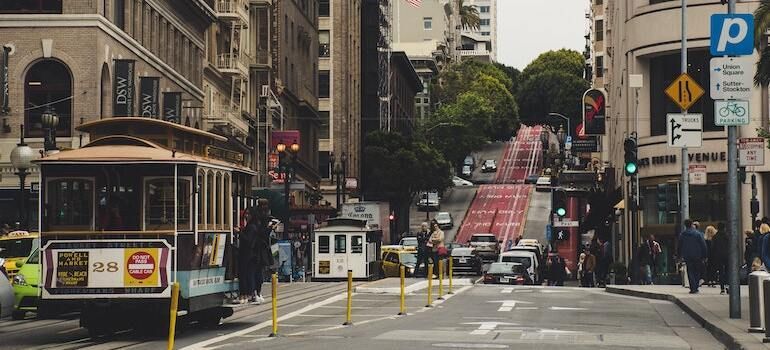 A view of a busy street in San Francisco