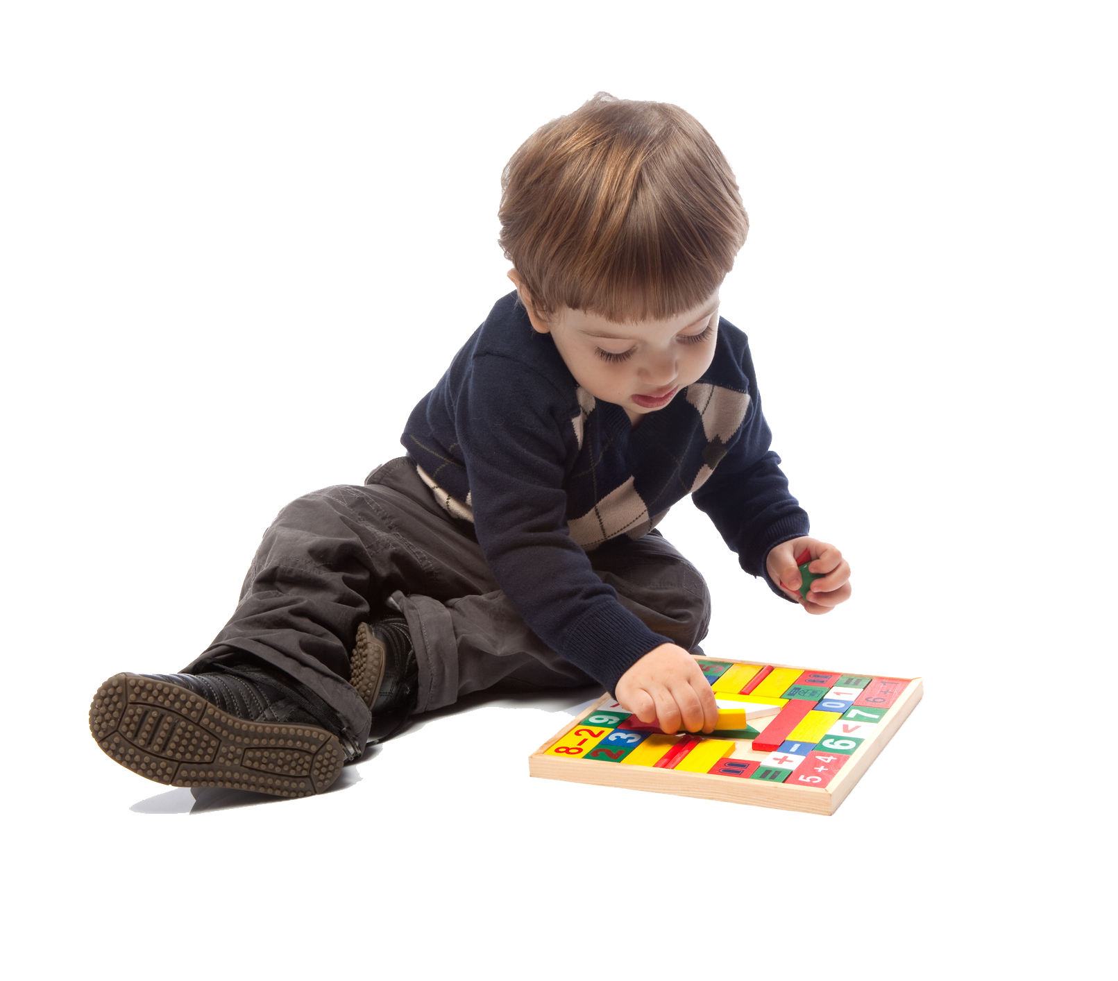Young child playing with colorful wooden block puzzle. Young child playing with colorful wooden block puzzle.