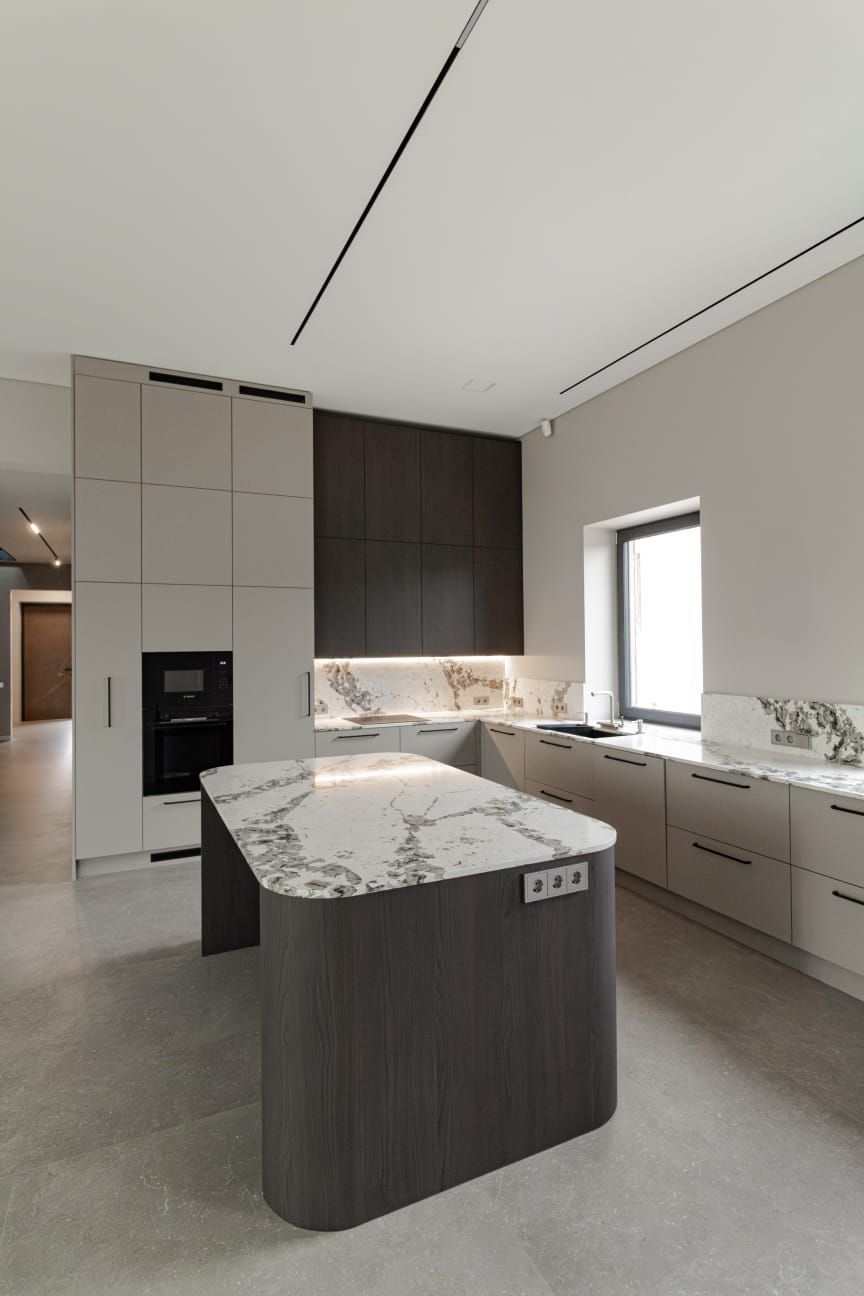 Akmens galda virsmas virtuvei