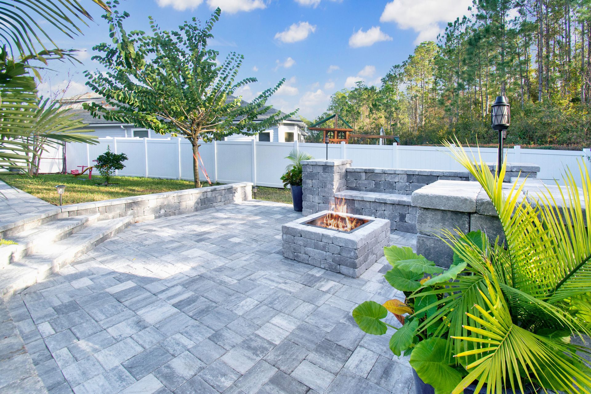 paver patio and fire pit