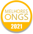 Um círculo amarelo com as palavras melhores ongs 2021 nele.