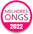 Um círculo rosa com as palavras melhores ongs 2022 nele.
