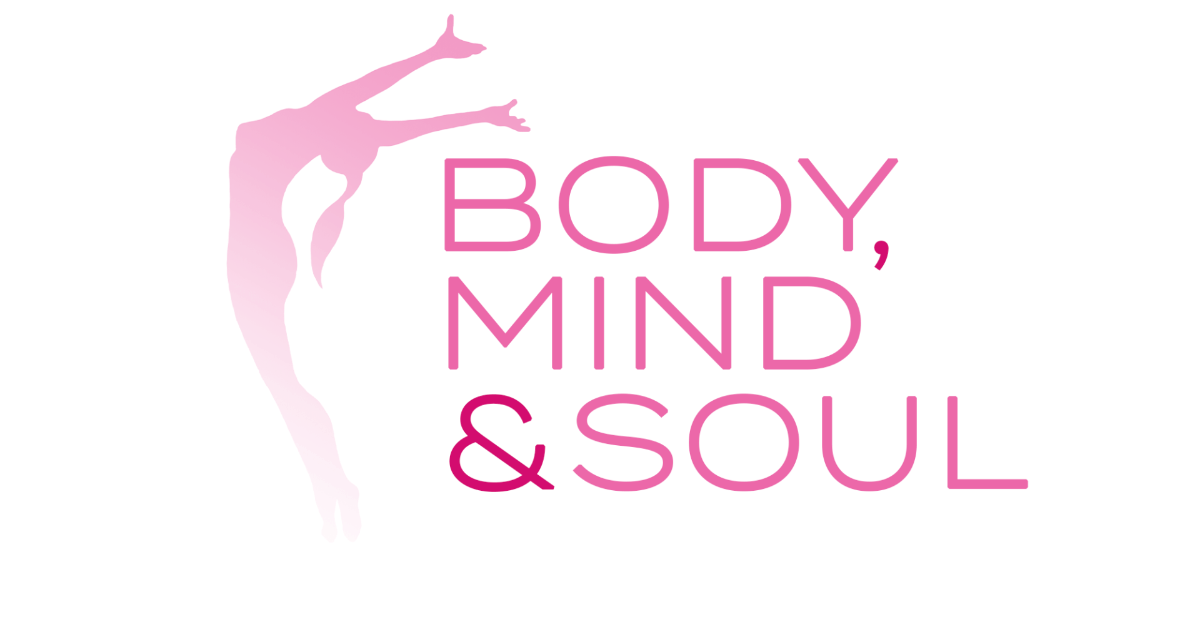 Silhouet van een persoon in een yogahouding. De tekst 