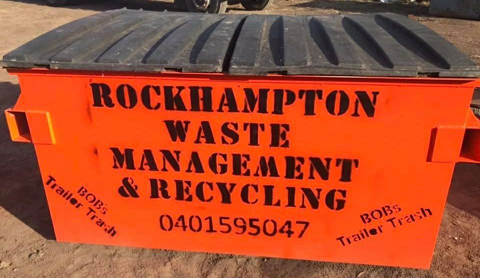 Orange Dumpster With Black Lid — Bob’s Trailer Trash in Rockhampton, QLD