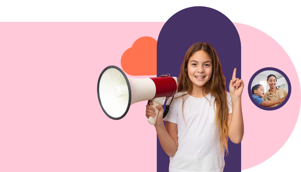 girl holding mega phone
