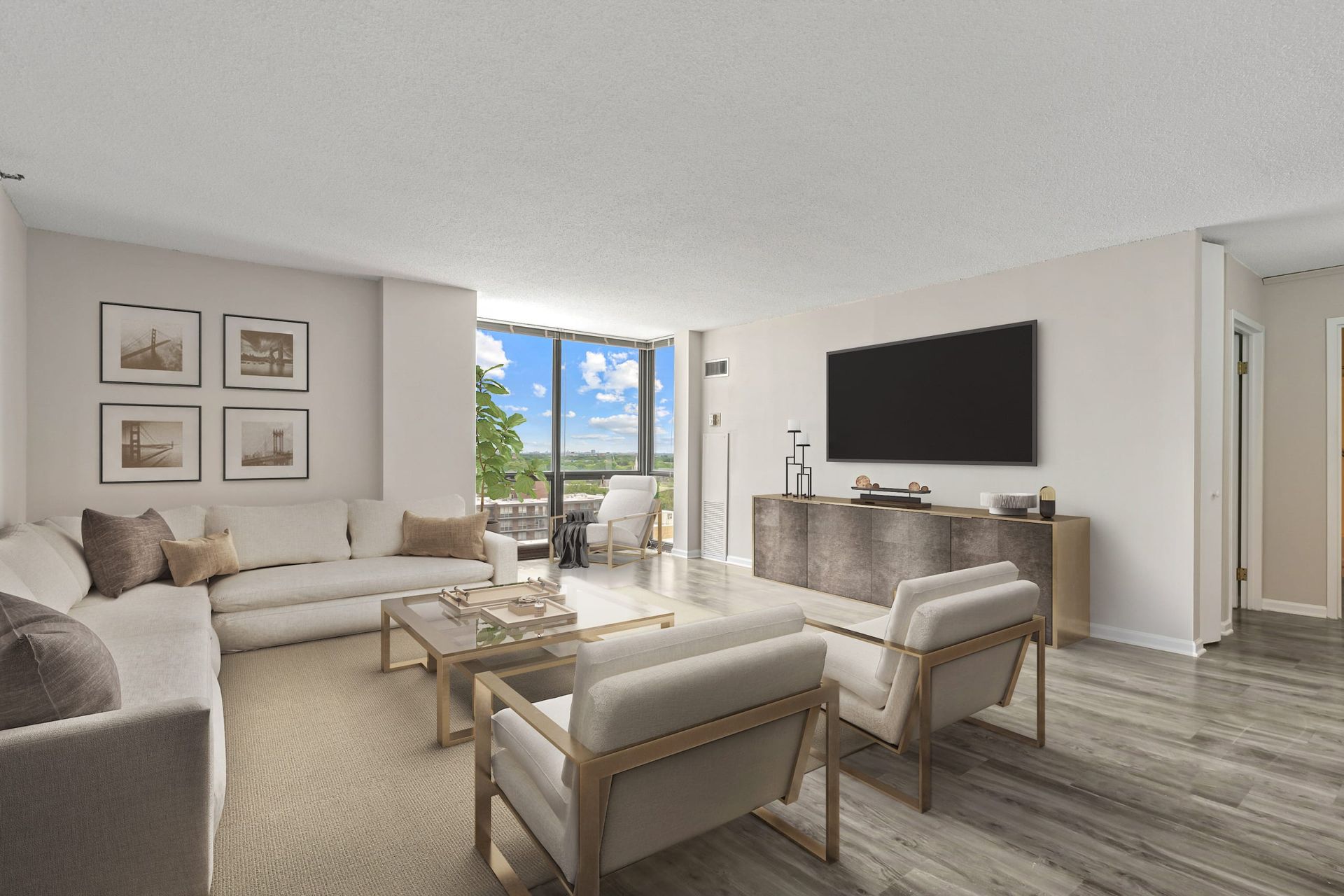 Living room at 100 Forest Place.